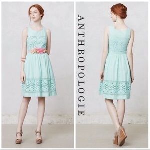 Anthropologie Mint Lace Dress